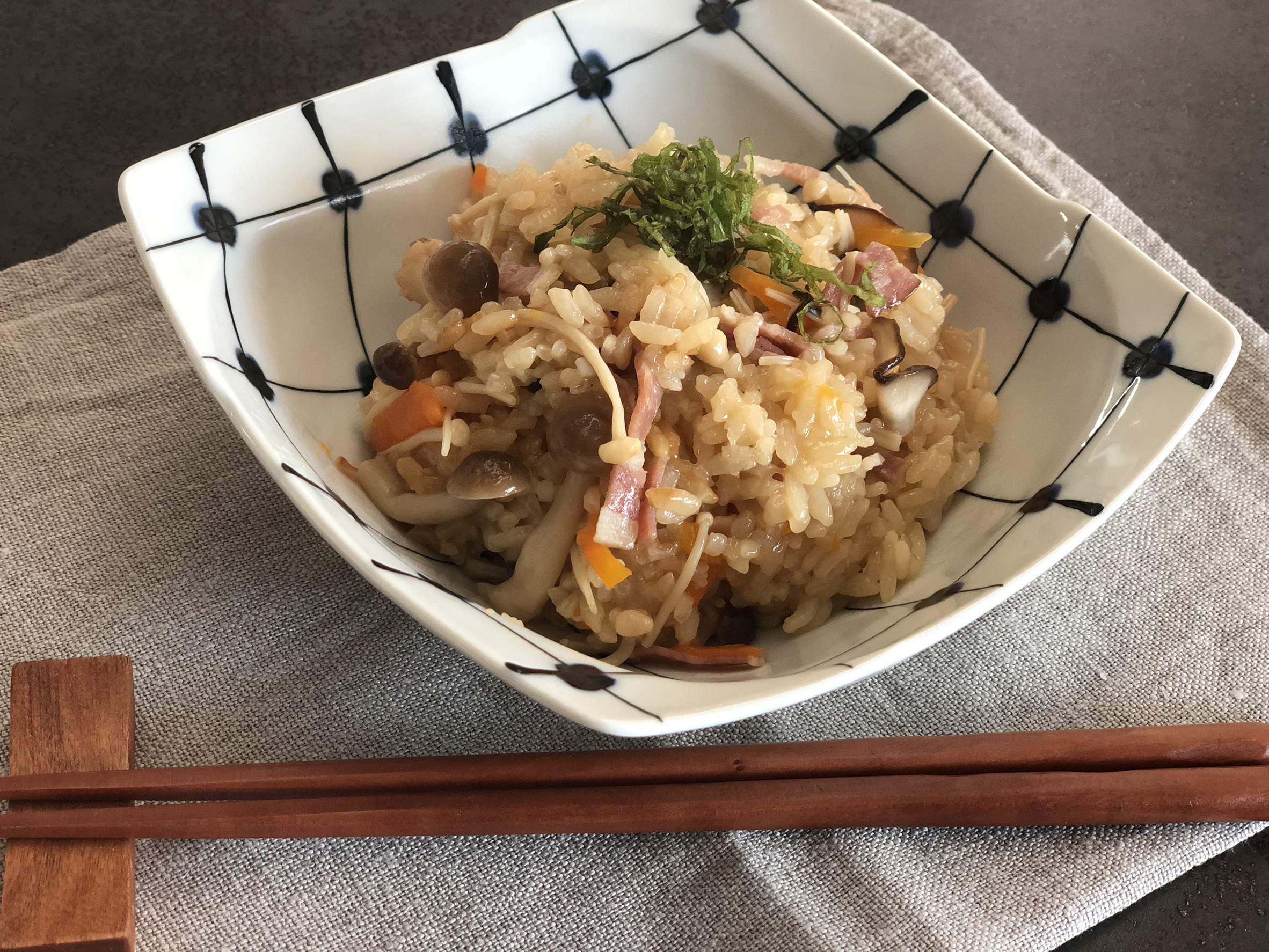 きのこたっぷりおこわ