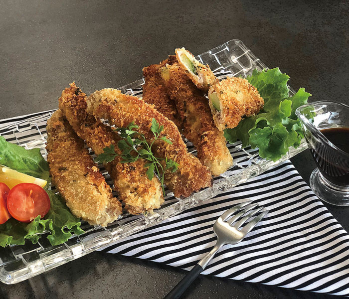 ズッキーニ巻き豚ロースのミラノ風カツレツ