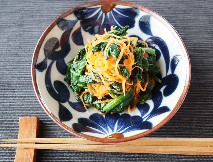 にんじんとほうれん草のナムル