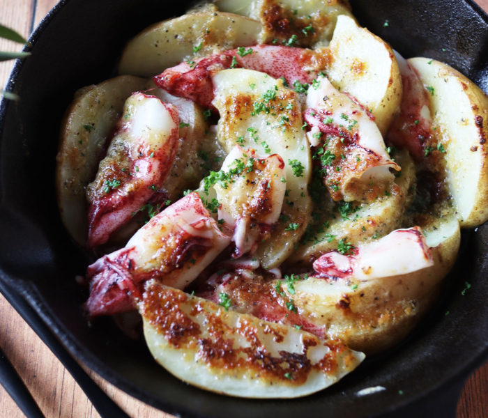 いかと新じゃがのブイヨンオーブン焼き