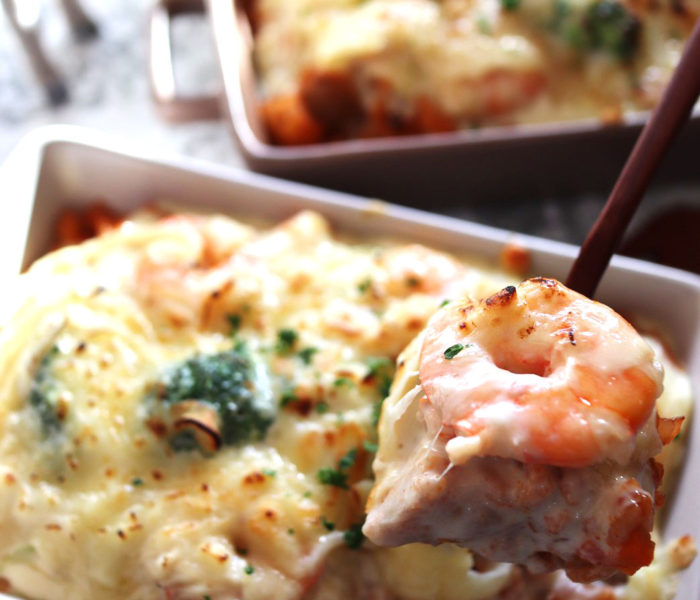 チキンライスの海老ドリア